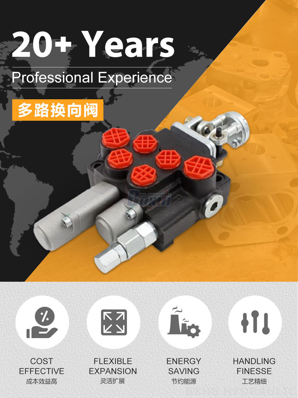 P40-G12-G38-OT-QTW Manual and Joystick 2 Spool Monoblock Directional Valve | Manufacturer & Global Supplier